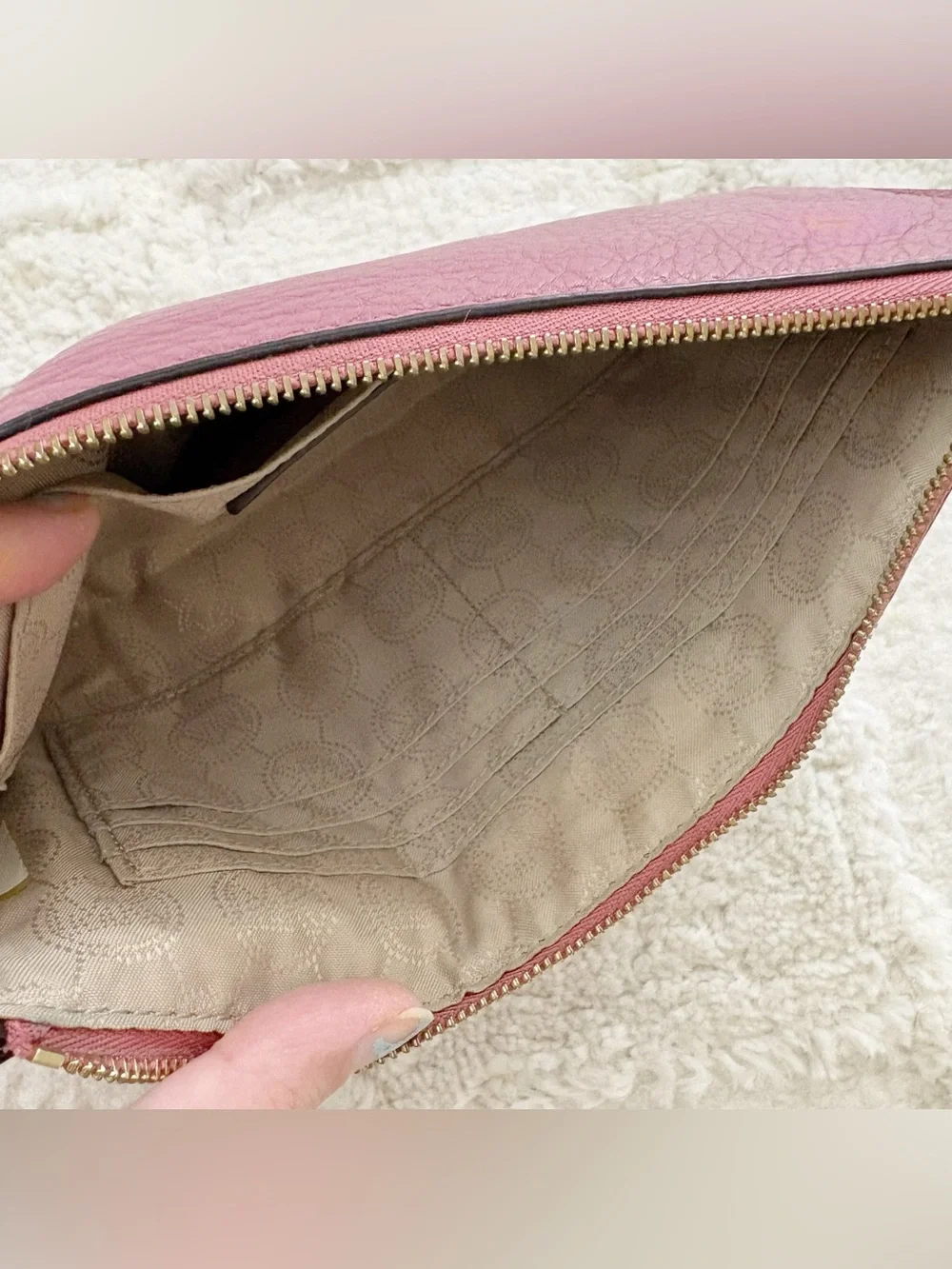 Michael Kors Rose Pink Pebbled Leather Wristlet